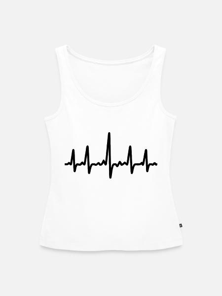 heartbeat - Frauen Premium Organic Tank Top - Weiß