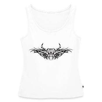 Taureau tribal - Débardeur bio Premium Femme - blanc - Devant - AI Model Female 172 light (172cm)