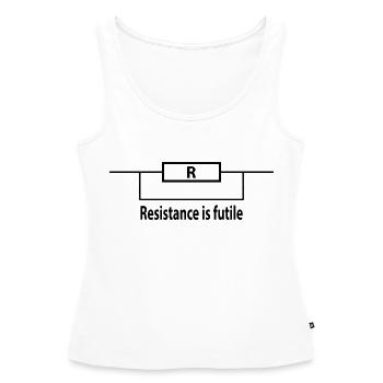 resistance is futile - Débardeur bio Premium Femme - blanc - Devant - AI Model Female 172 light (172cm)