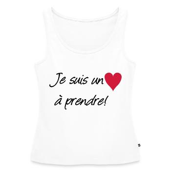 Coeur à prendre ! - Débardeur bio Premium Femme - blanc - Devant - AI Model Female 172 light (172cm)