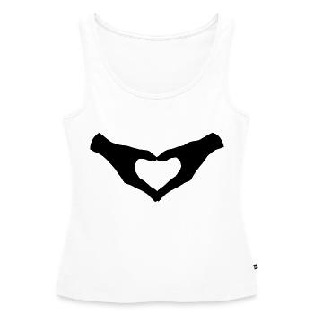 Herz Hände / Hand Heart 2 - Frauen Premium Organic Tank Top - Weiß - Vorne - AI Model Female 172 light (172cm)