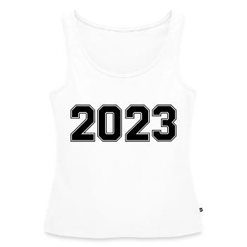2023 - Frauen Premium Organic Tank Top - Weiß - Vorne - AI Model Female 172 light (172cm)