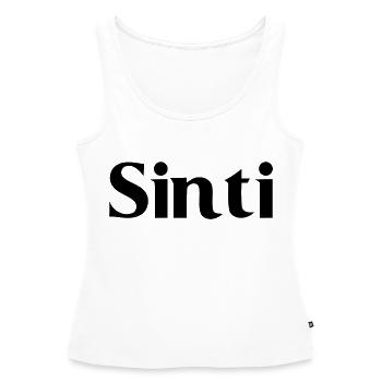 Sinti Black Script - Women’s Premium Organic Tank top - white - Front - AI Model Female 172 light (172cm)