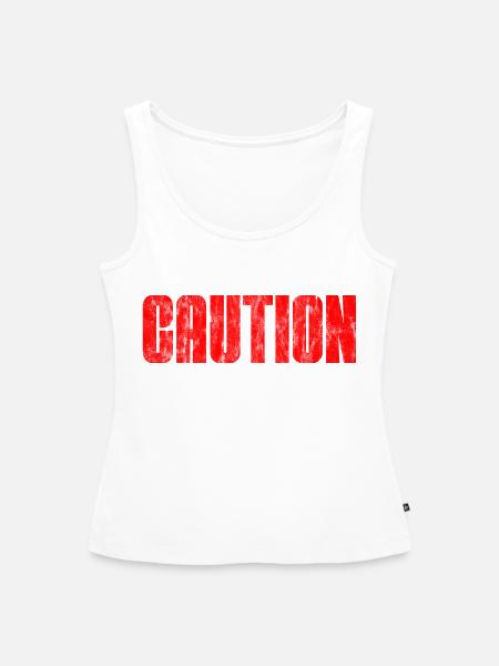 Caution Unsupervised 3 - Frauen Premium Organic Tank Top - Weiß
