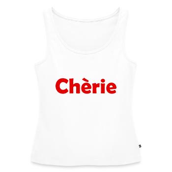 Chèrie - Liebling - französisch - Frankreich - Frauen Premium Organic Tank Top - Weiß - Vorne - AI Model Female 172 light (172cm)