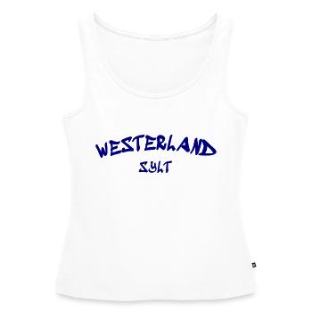Westerland - Sylt - North Sea - Anchor - Seagull - Island - Women’s Premium Organic Tank top - white - Front - AI Model Female 172 light (172cm)