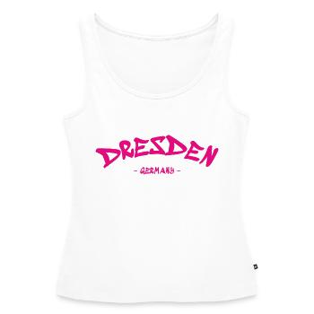 Dresden - Germany - Deutschland - Sachsen - Frauen Premium Organic Tank Top - Weiß - Vorne - AI Model Female 172 light (172cm)