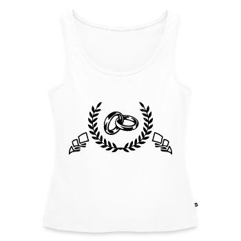 eheringe - Frauen Premium Organic Tank Top - Weiß - Vorne - AI Model Female 172 light (172cm)