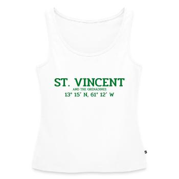 Saint-Vincent coordonne Koordinaten West Indies - Débardeur bio Premium Femme - blanc - Devant - AI Model Female 172 light (172cm)