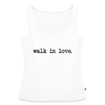 Marcher dans l’amour - l’amour - dans l’amour - Débardeur bio Premium Femme - blanc - Devant - AI Model Female 172 light (172cm)
