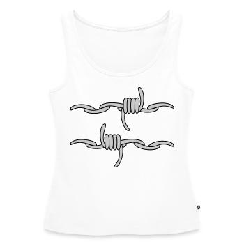 Barbed wire - Women’s Premium Organic Tank top - white - Front - AI Model Female 172 light (172cm)