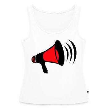Megaphon - Frauen Premium Organic Tank Top - Weiß - Vorne - AI Model Female 172 light (172cm)