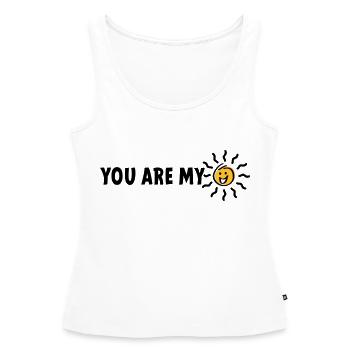 Slogan tu es mon rayon de soleil - Débardeur bio Premium Femme - blanc - Devant - AI Model Female 172 light (172cm)