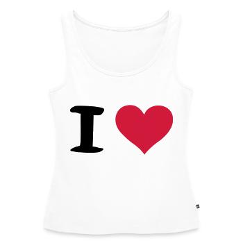 i heart - Débardeur bio Premium Femme - blanc - Devant - AI Model Female 172 light (172cm)
