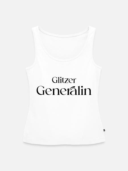 Glitzer-Generalin - Frauen Premium Organic Tank Top - Weiß