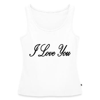 I Love You - Débardeur bio Premium Femme - blanc - Devant - AI Model Female 172 light (172cm)