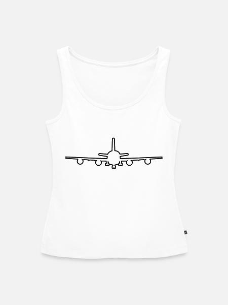 flugzeug landung fahrwerk abheben - Frauen Premium Organic Tank Top - Weiß