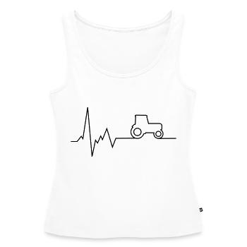 Remorqueur Heartbeat - Débardeur bio Premium Femme - blanc - Devant - AI Model Female 172 light (172cm)