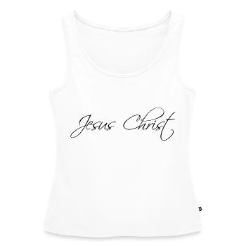 christian logo cool, texte jésus christ - Débardeur bio Premium Femme - blanc - Devant - AI Model Female 172 light (172cm)