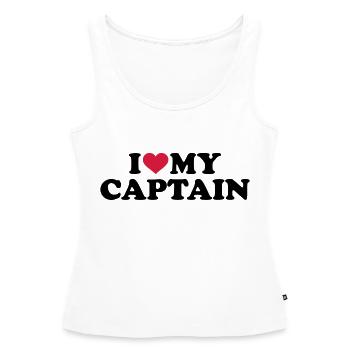Capitaine - Débardeur bio Premium Femme - blanc - Devant - AI Model Female 172 light (172cm)
