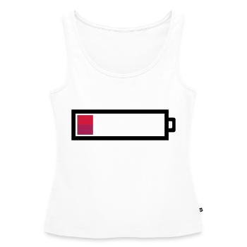 Empty Battery - Women’s Premium Organic Tank top - white - Front - AI Model Female 172 light (172cm)