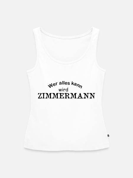 Zimmermann - Frauen Premium Organic Tank Top - Weiß