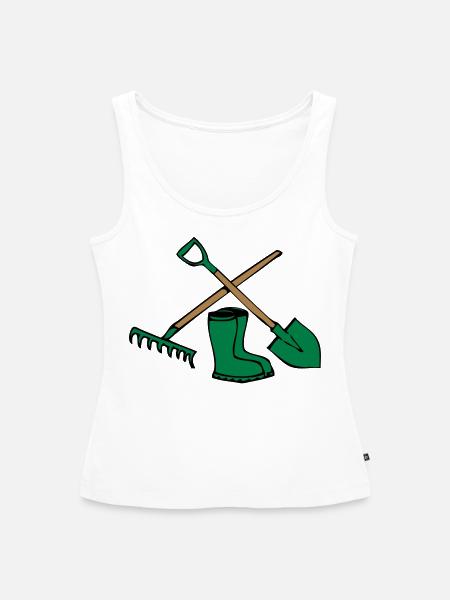 Garten schaufel harke gummistiefel - Frauen Premium Organic Tank Top - Weiß