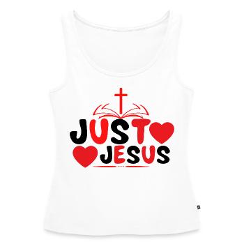 Just Jesus - Frauen Premium Organic Tank Top - Weiß - Vorne - AI Model Female 172 light (172cm)