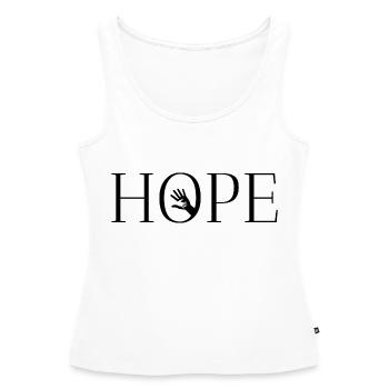 hope hand in hand - Women’s Premium Organic Tank top - white - Front - AI Model Female 172 light (172cm)