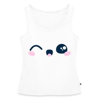 Kawaii Mignon clin d'oeil idée cadeau tshirt sweat - Débardeur bio Premium Femme - blanc - Devant - AI Model Female 172 light (172cm)
