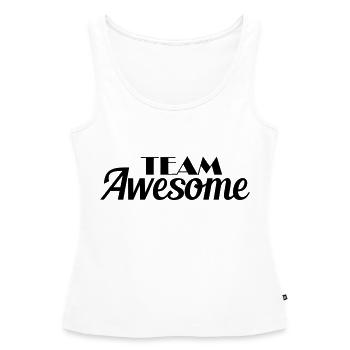 Team Awesome - Women’s Premium Organic Tank top - white - Front - AI Model Female 172 light (172cm)