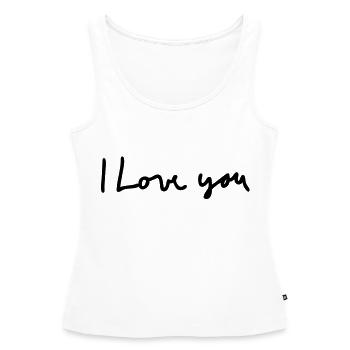 i love you - Débardeur bio Premium Femme - blanc - Devant - AI Model Female 172 light (172cm)