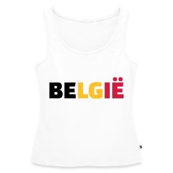 Belgie - Débardeur bio Premium Femme - blanc - Devant - AI Model Female 172 light (172cm)