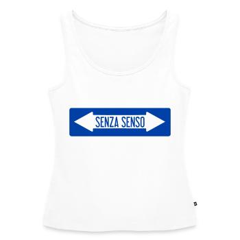 Non-sense road sign - Women’s Premium Organic Tank top - white - Front - AI Model Female 172 light (172cm)