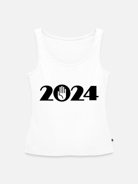 Stop, Hallo, Achtung 2024 - Frauen Premium Organic Tank Top - Weiß