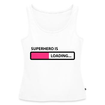 superhero is loading - Débardeur bio Premium Femme - blanc - Devant - AI Model Female 172 light (172cm)