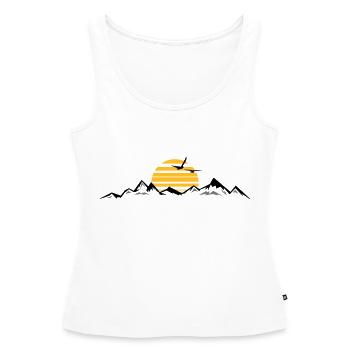 MONTAGNES Paysage Silhouette Panorama - Débardeur bio Premium Femme - blanc - Devant - AI Model Female 172 light (172cm)