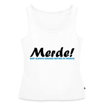 Merde! - Débardeur bio Premium Femme - blanc - Devant - AI Model Female 172 light (172cm)