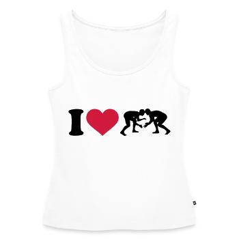 Ringen - Frauen Premium Organic Tank Top - Weiß - Vorne - AI Model Female 172 light (172cm)