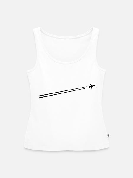 flugzeug - Frauen Premium Organic Tank Top - Weiß