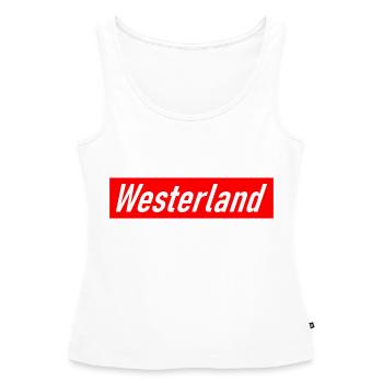 Westerland - Slogan - Deutschland - Germany - Sylt - Frauen Premium Organic Tank Top - Weiß - Vorne - AI Model Female 172 light (172cm)
