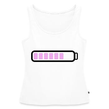 Akku Batterie loading - Frauen Premium Organic Tank Top - Weiß - Vorne - AI Model Female 172 light (172cm)