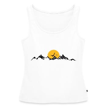 MONTAGNES Paysage Silhouette Panorama - Débardeur bio Premium Femme - blanc - Devant - AI Model Female 172 light (172cm)