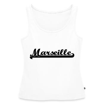 écrit marseille - Débardeur bio Premium Femme - blanc - Devant - AI Model Female 172 light (172cm)