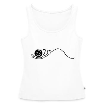 Schnecke Berg - Frauen Premium Organic Tank Top - Weiß - Vorne - AI Model Female 172 light (172cm)