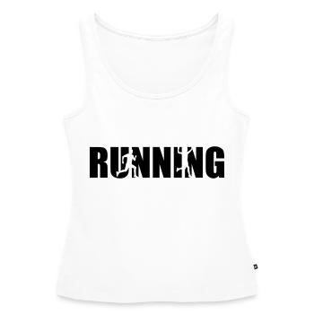 Running - Débardeur bio Premium Femme - blanc - Devant - AI Model Female 172 light (172cm)