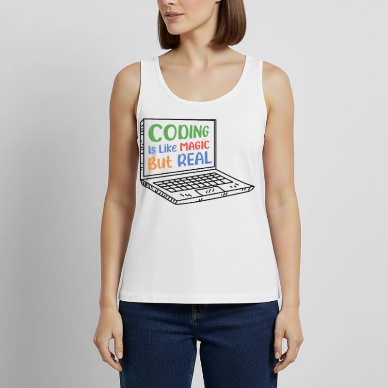 Coding Is Like Magic Coder Programmer Computer Gee Frauen Premium Organic Tank Top