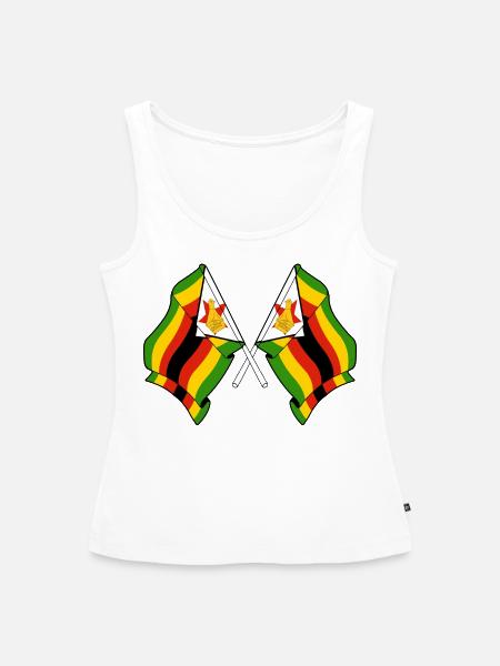 Zwei Flaggen durchquerten Simbabwe - Frauen Premium Organic Tank Top - Weiß