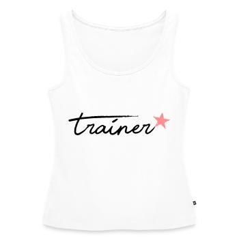 Trainer - Frauen Premium Organic Tank Top - Weiß - Vorne - AI Model Female 172 light (172cm)