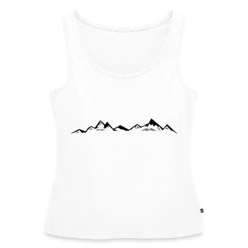 MONTAGNES Paysage Silhouette Panorama - Débardeur bio Premium Femme - blanc - Devant - AI Model Female 172 light (172cm)